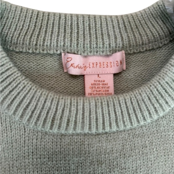 Emma's Expressions Light Green Stars Sweater Size L NWT - Picture 14 of 17
